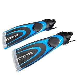 Atomic Aquatics Blade Fin Medium Blue Black Scuba Dive Fins Open Heel Guard Incl